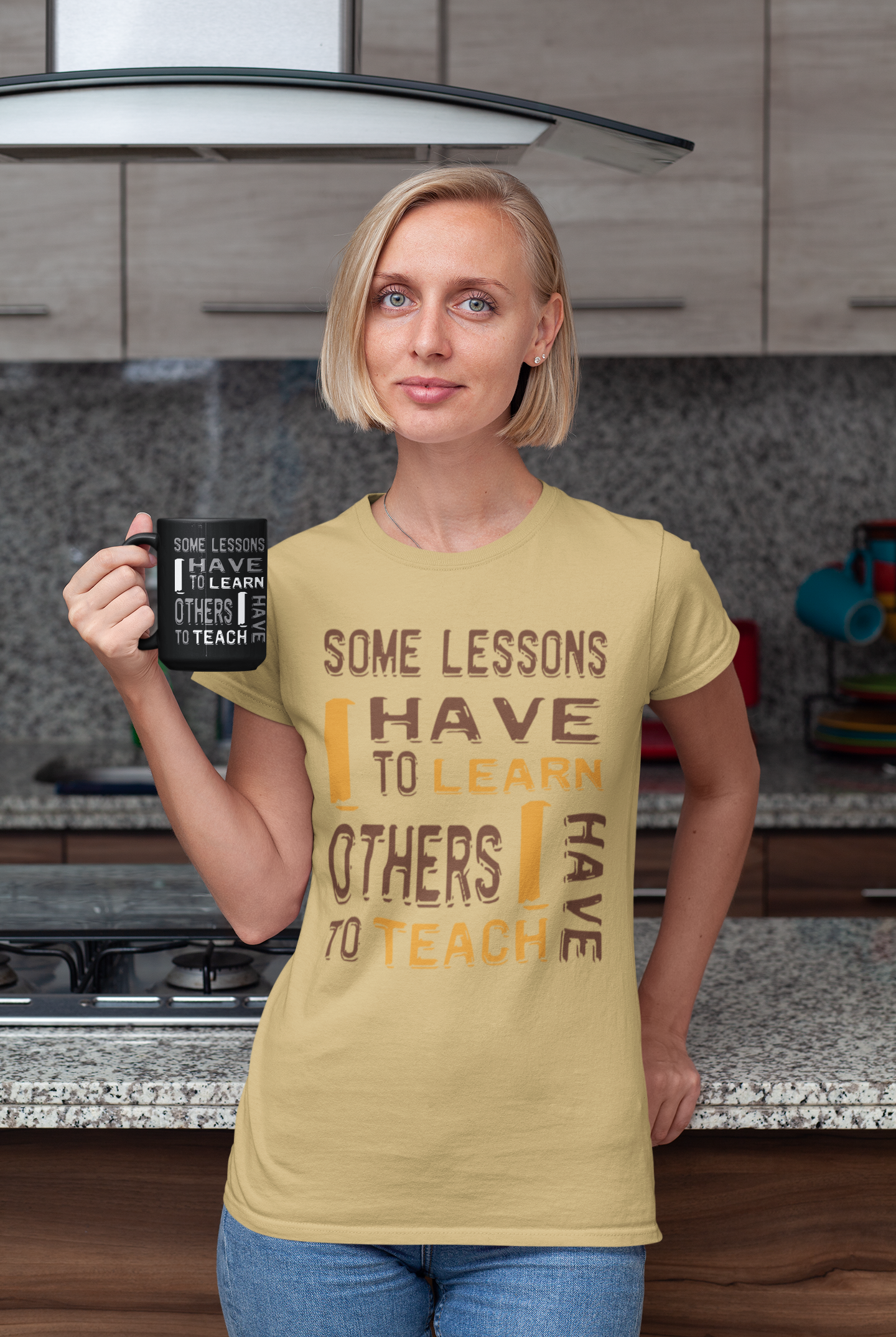 "Some Lessons I Have To Learn..." - Unisex T-shirt (Graphic: orn/brn)