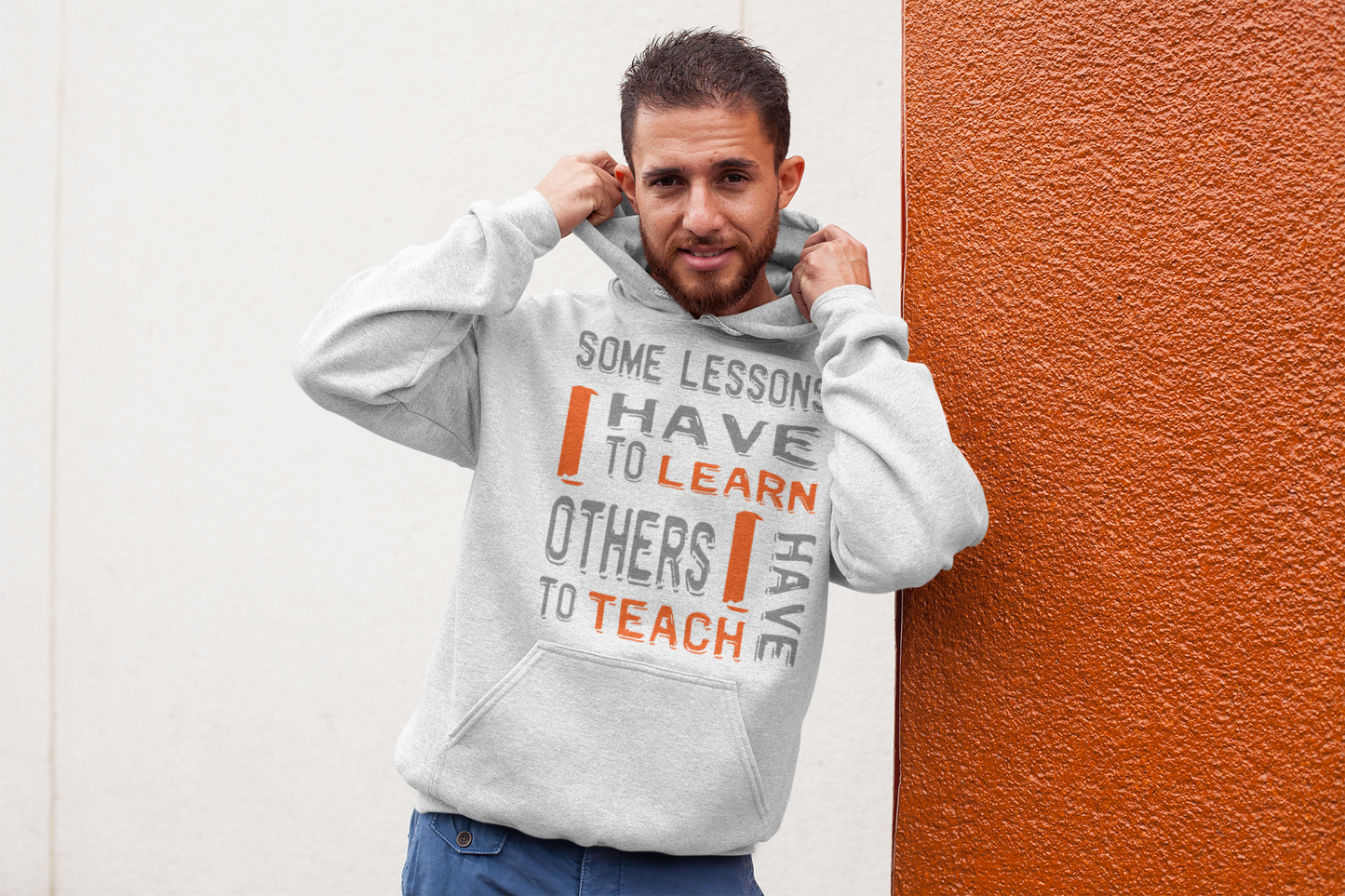 "Some Lessons I Have To Learn..." - Unisex Graphic Hoodie (Graphic: org/grey)