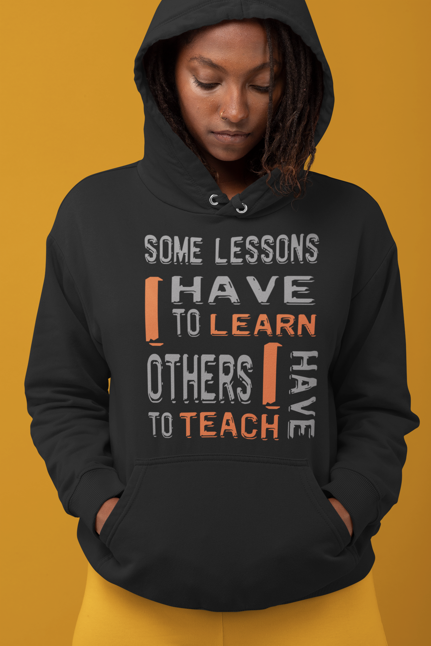 "Some Lessons I Have To Learn..." - Unisex Graphic Hoodie (Graphic: org/grey)