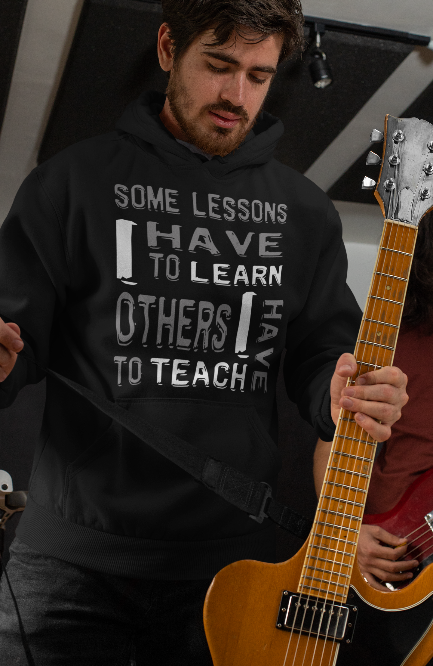 "Some Lessons I Have To Learn..." - Unisex Hoodie (Graphic: white/grey)