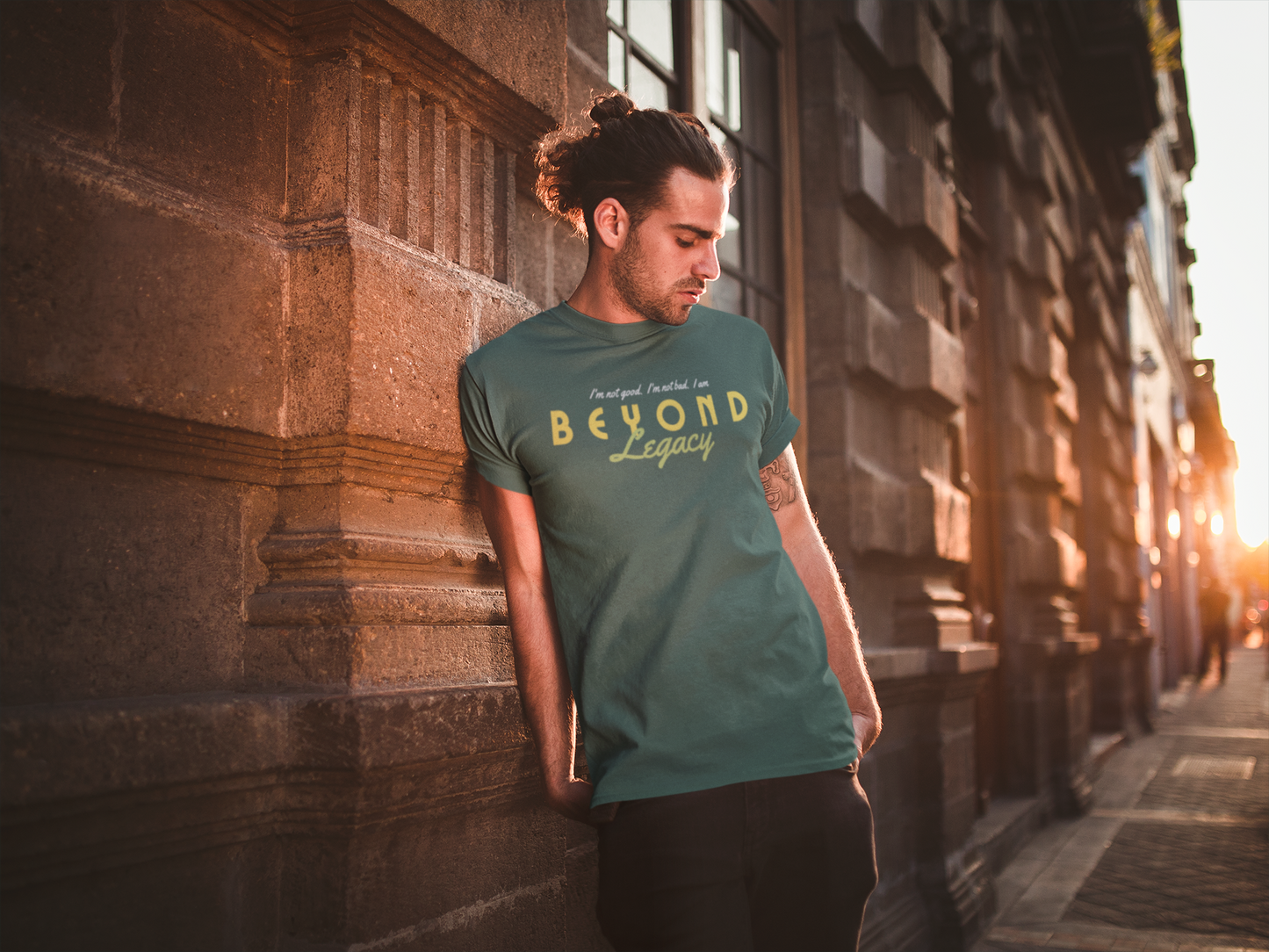 "I'm not Good. I'm not Bad. I AM Beyond Legacy" - Unisex Crew & Ladies V-Neck T-Shirt
