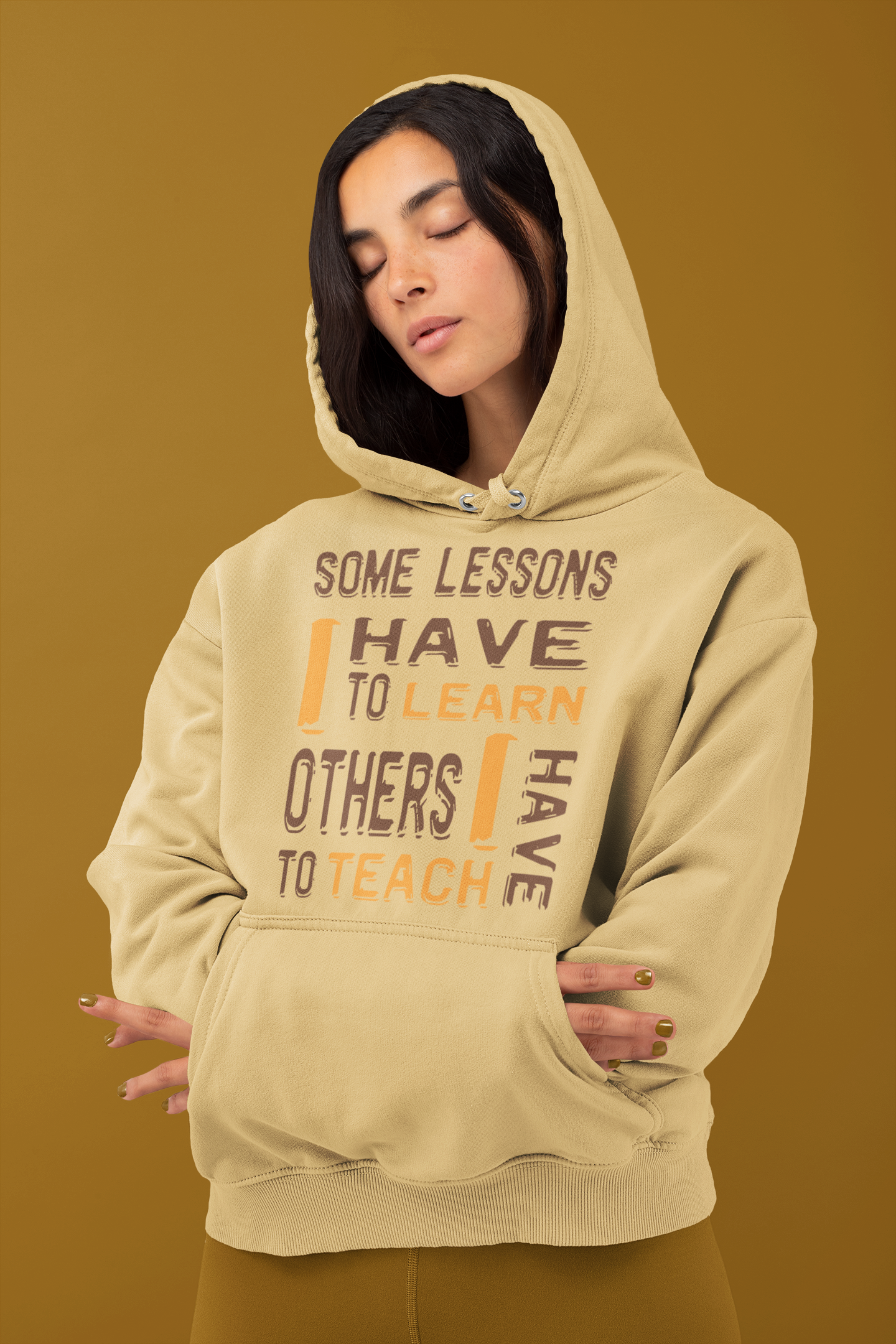 "Some Lessons I Have To Learn..." - Unisex Hoodie (Graphic: orn/brn)