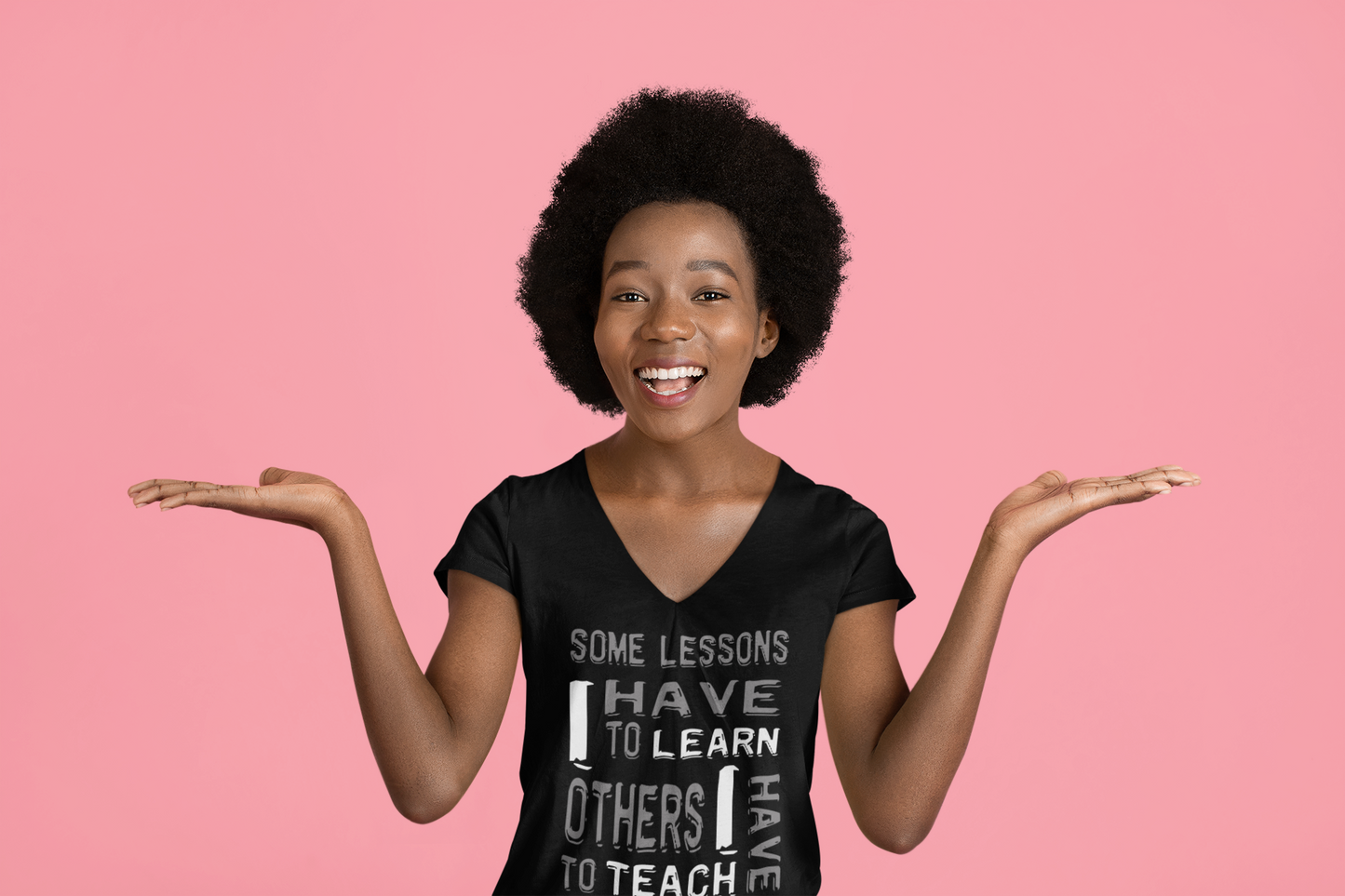 "Some Lessons I Have To Learn..." - Ladies' V-Neck T-Shirt