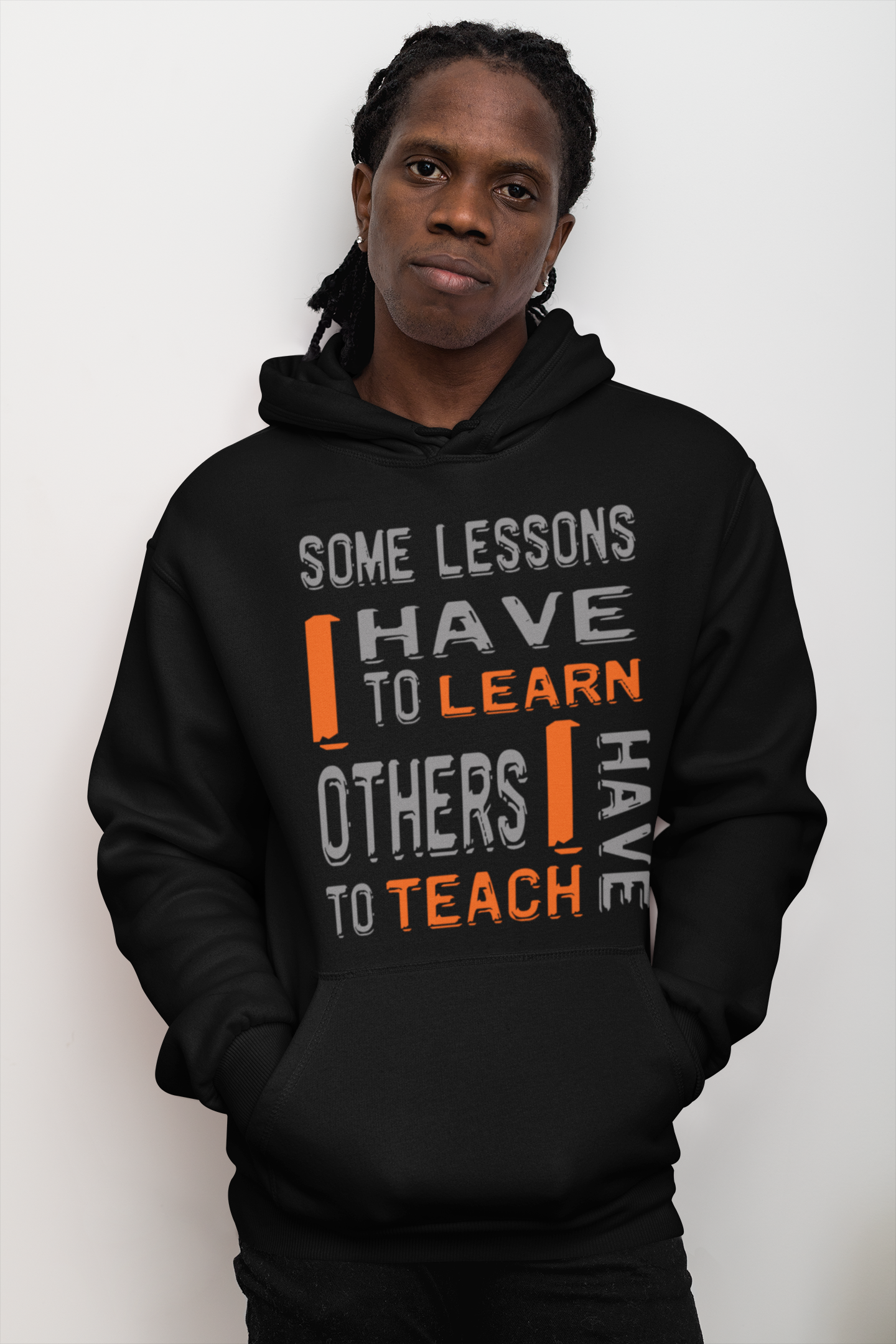 "Some Lessons I Have To Learn..." - Unisex Graphic Hoodie (Graphic: org/grey)