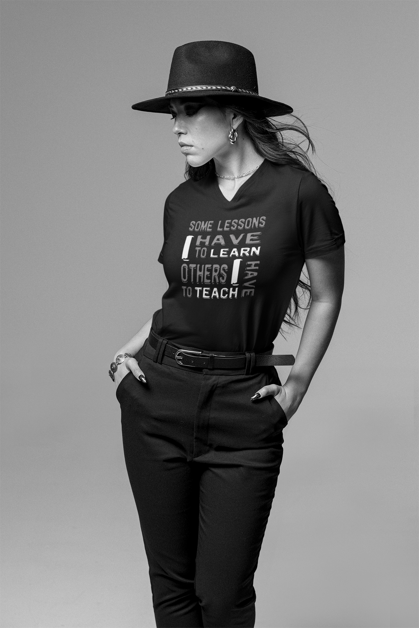 "Some Lessons I Have To Learn..." - Ladies' V-Neck T-Shirt