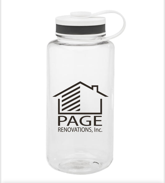 Page Renovations - "Wide Mouth Sports Bottle -38 oz" Clear