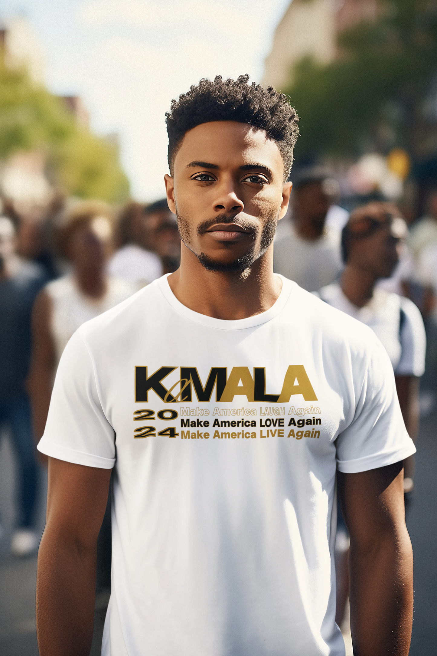 "Make America Laugh, Love, Live Again" - Black & Gold Unisex Crewneck