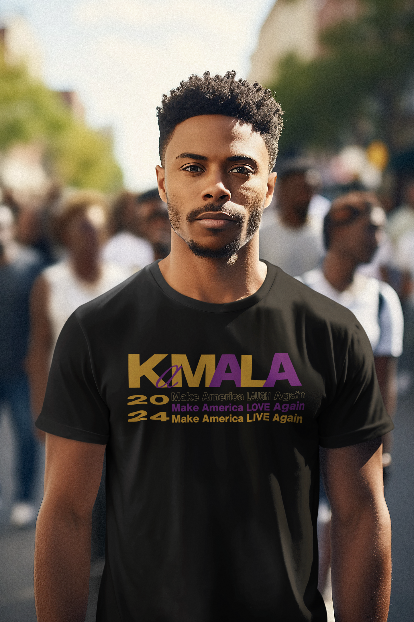 "Make America Laugh, Love, Live Again" - Purple & Gold Unisex Crewneck