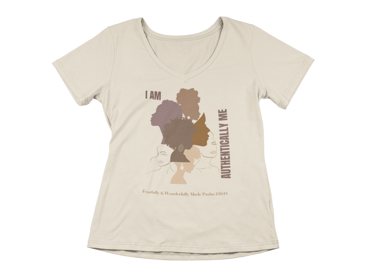 "I AM Authentically Me" - V neck Tshirts