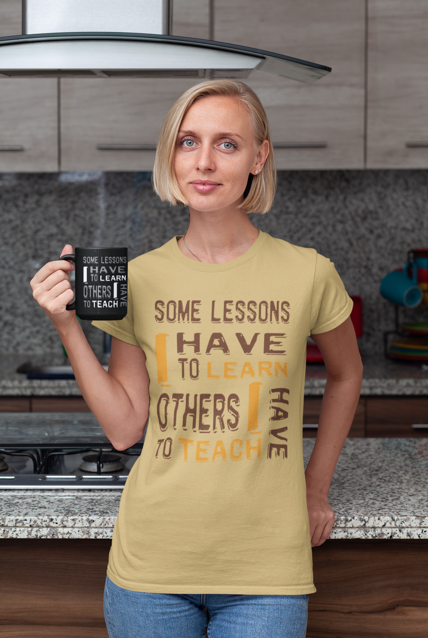 "Some Lessons I Have To Learn..." - Unisex T-shirt (Graphic:  orn/brn)