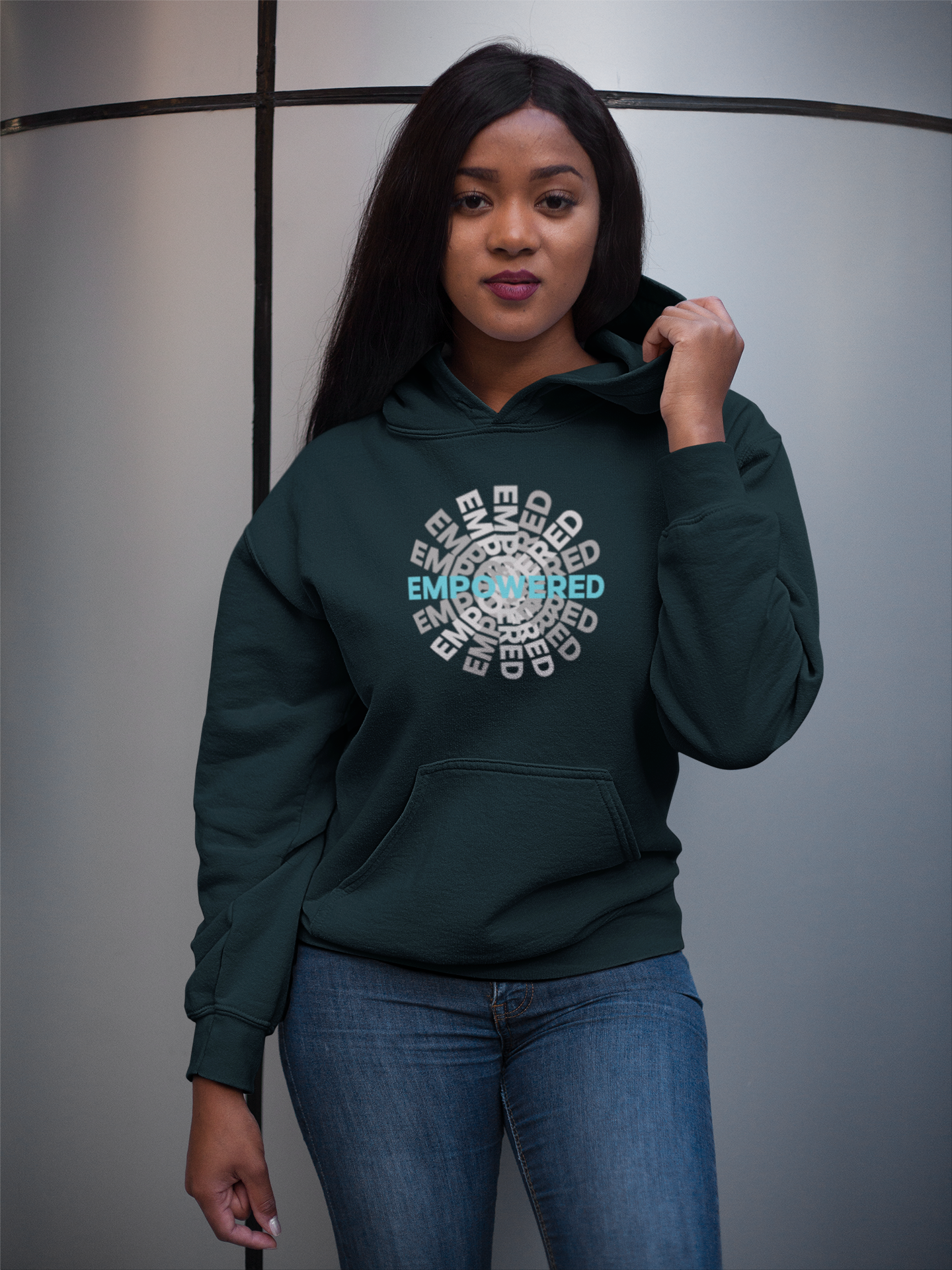 "Empowered" - Unisex Tshirt or Hoodie (Turquoise logo)