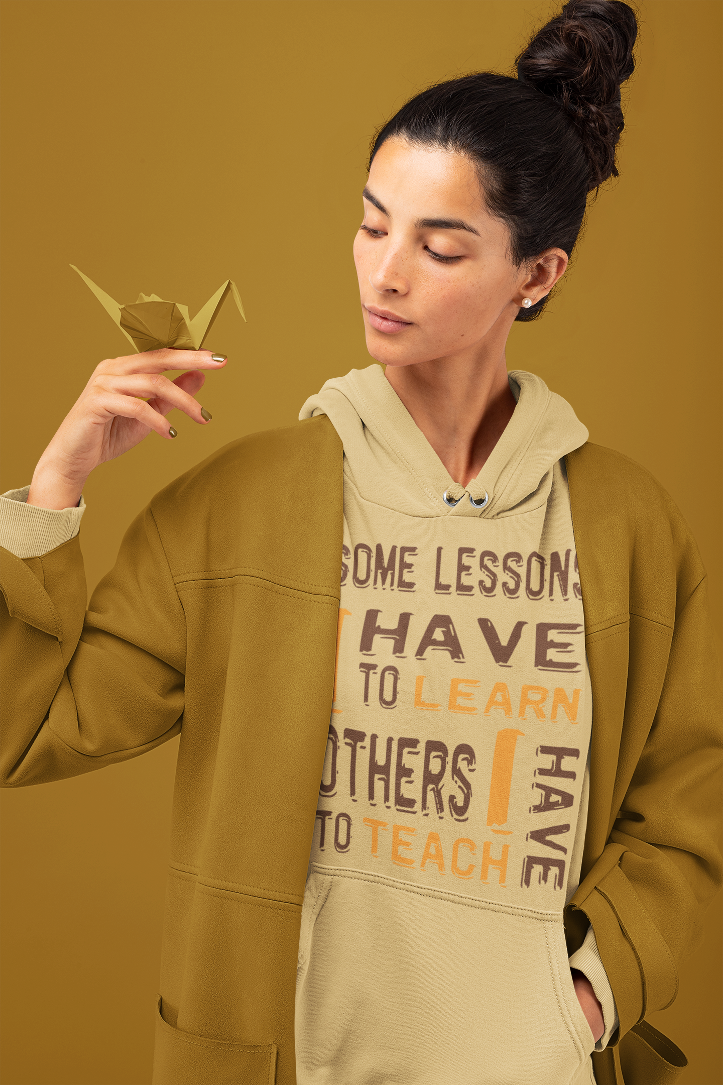 "Some Lessons I Have To Learn..." - Unisex Hoodie (Graphic:  orn/brn)