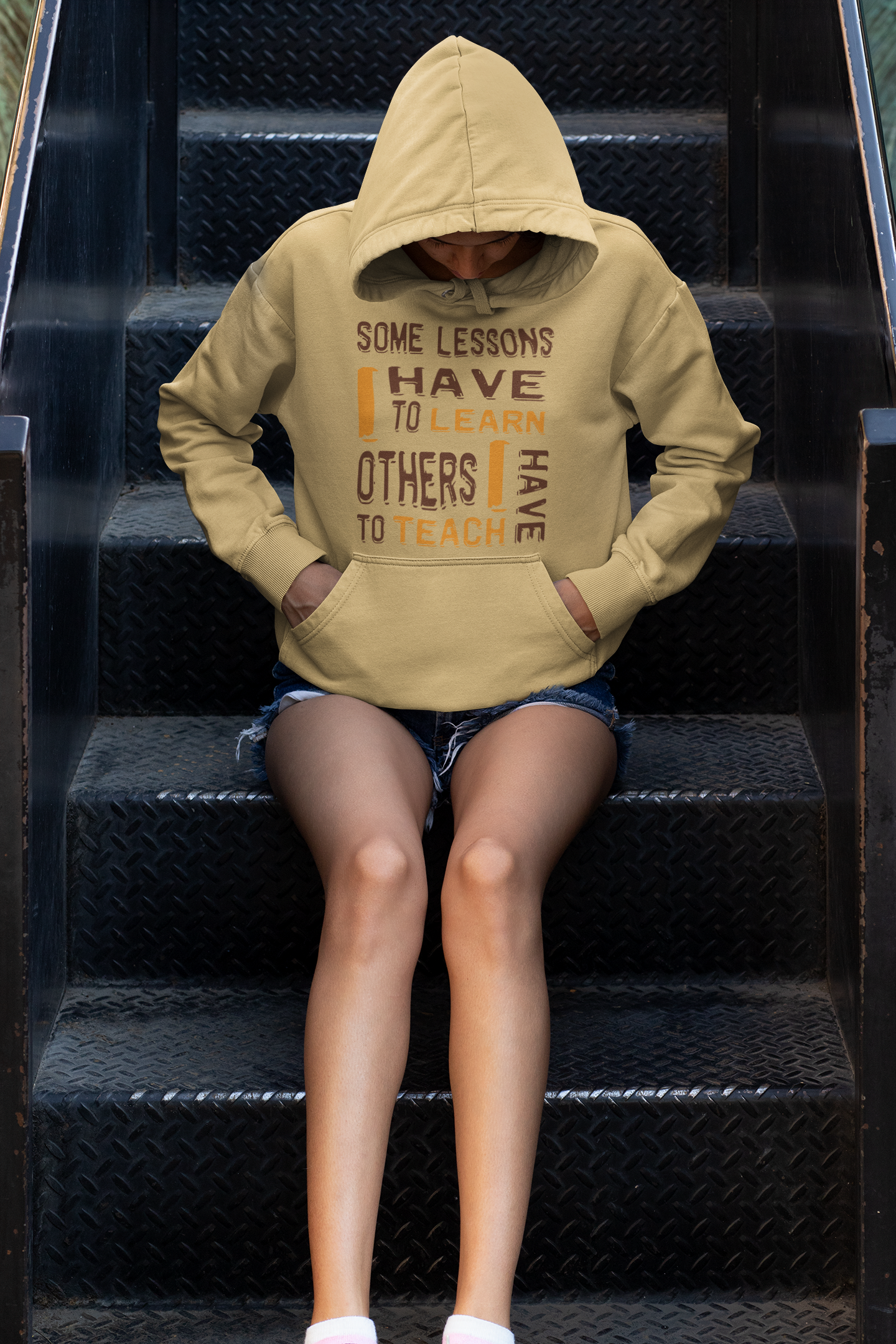 "Some Lessons I Have To Learn..." - Unisex Hoodie (Graphic:  orn/brn)