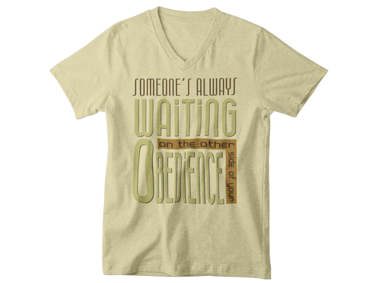 "Someone's always waiting..." - Unisex V-Neck Tee