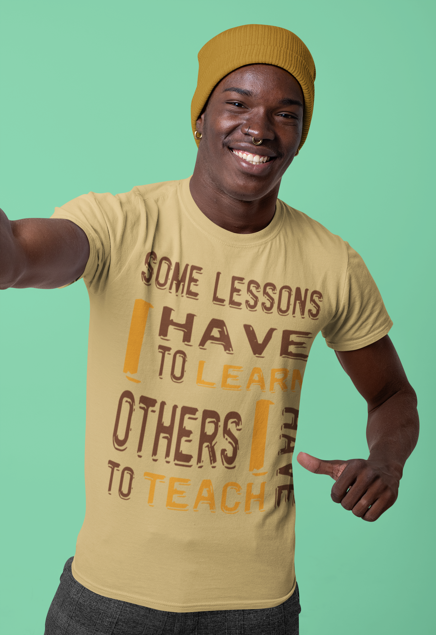 "Some Lessons I Have To Learn..." - Unisex T-shirt (Graphic:  orn/brn)