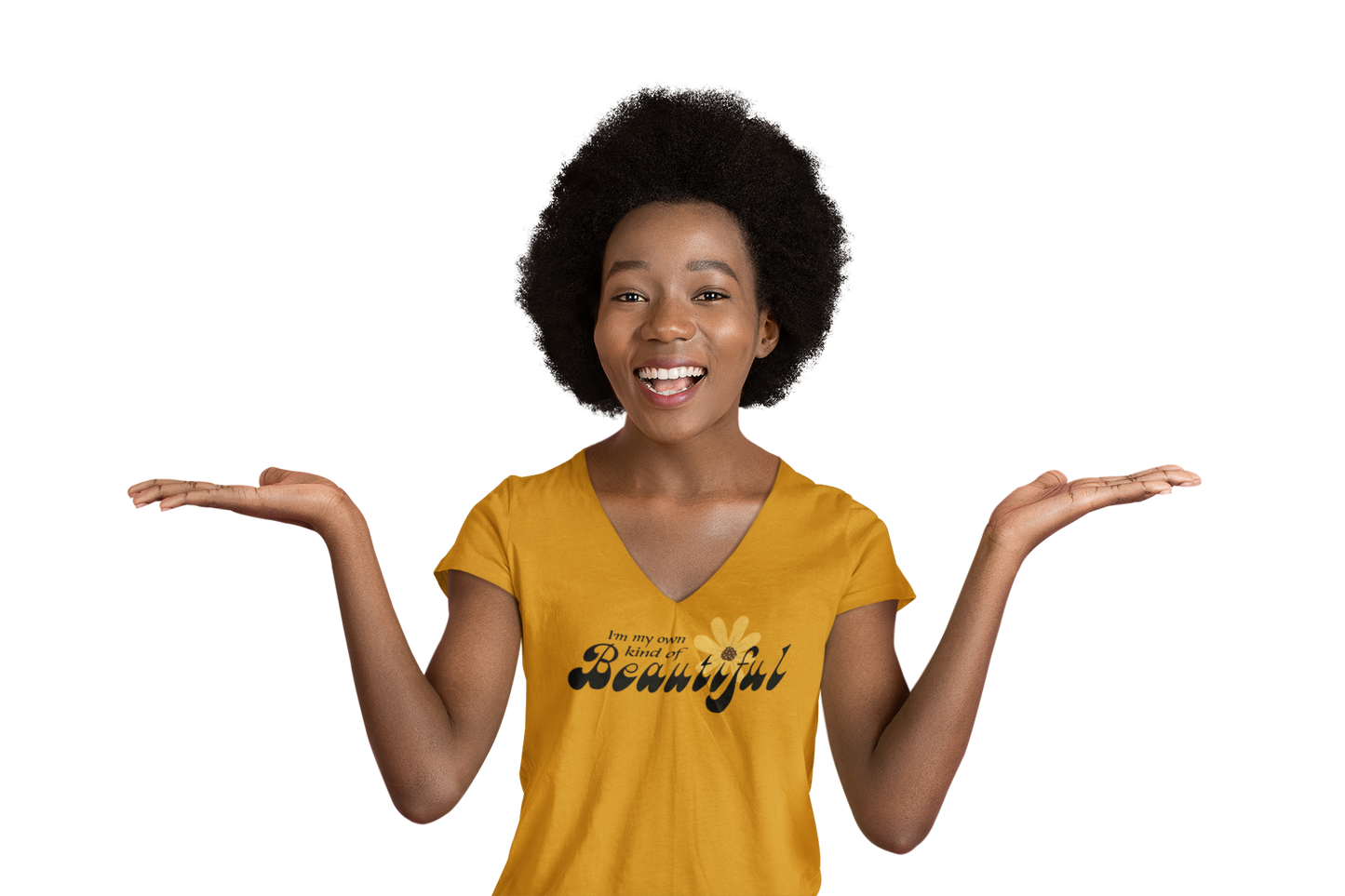 "I'm my own kind of Beautiful" (Dot Flower) V-Neck
