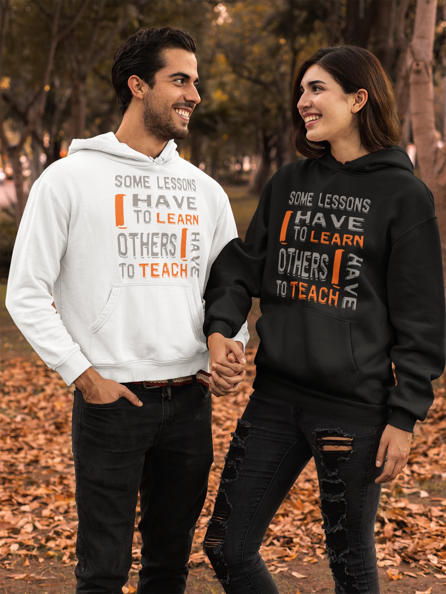 "Some Lessons I Have To Learn..." - Unisex Graphic Hoodie (Graphic:  org/grey)