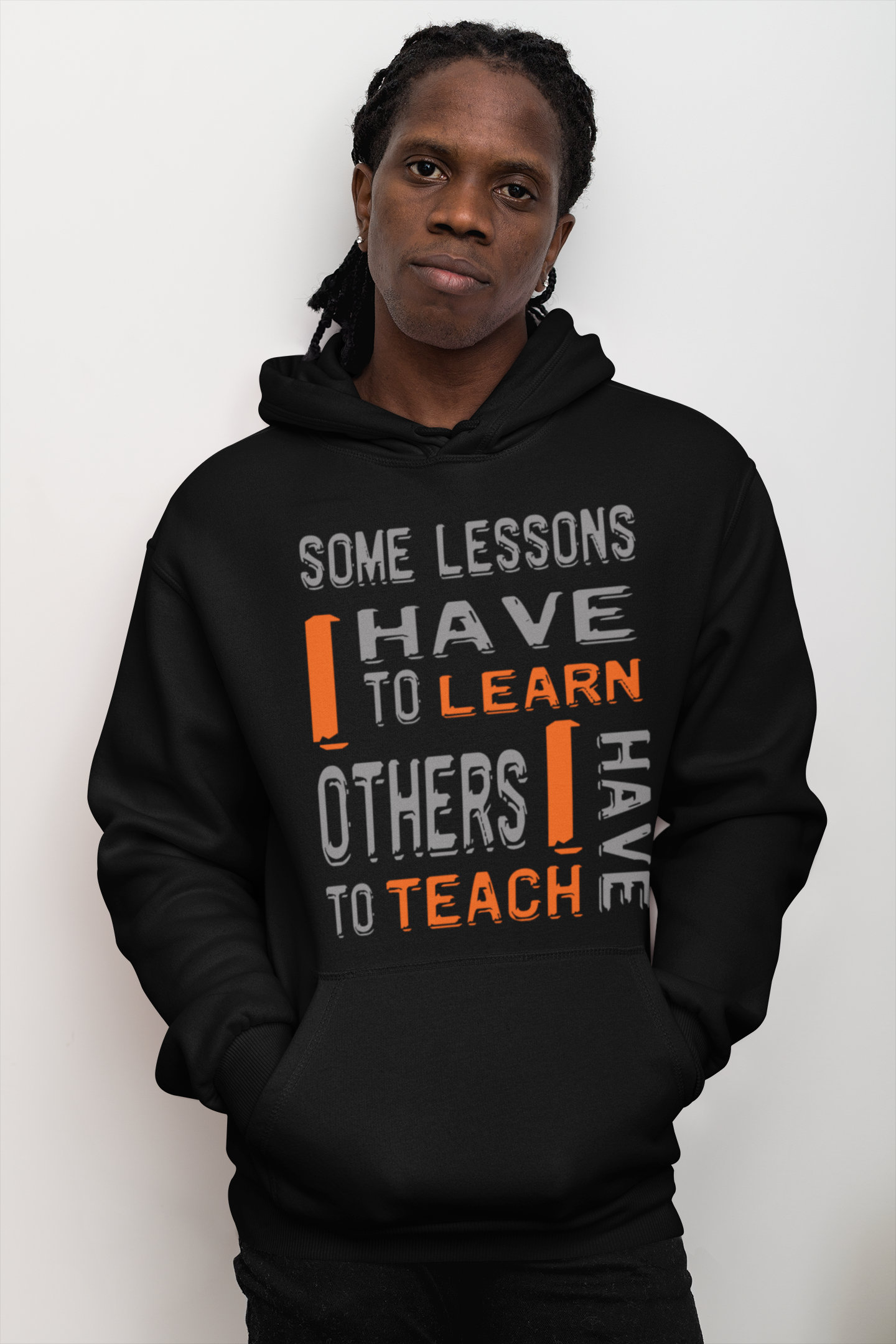 "Some Lessons I Have To Learn..." - Unisex Graphic Hoodie (Graphic:  org/grey)