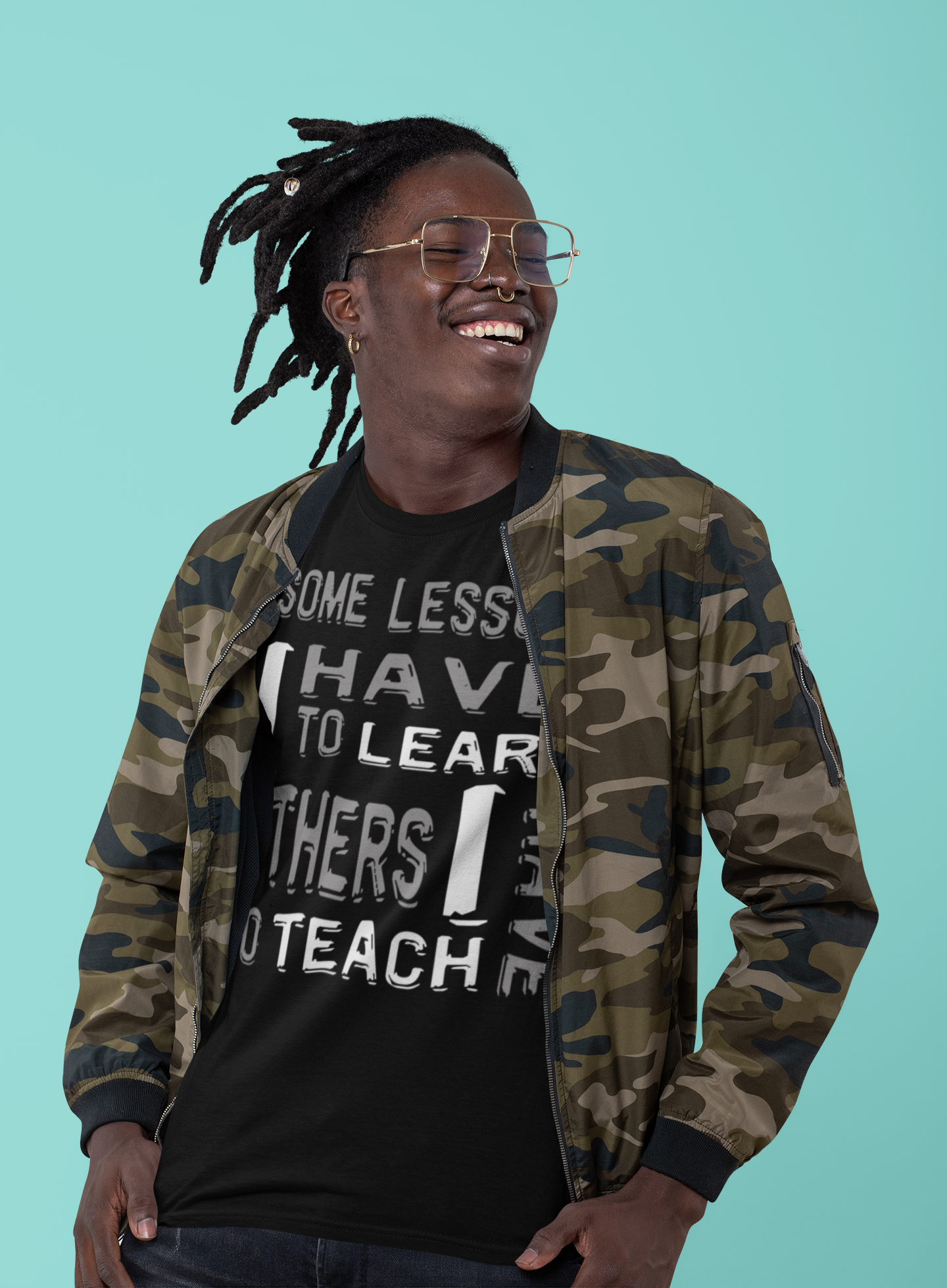"Some Lessons I Have To Learn..." - Unisex Cotton T-Shirt (Graphic:  white/grey)