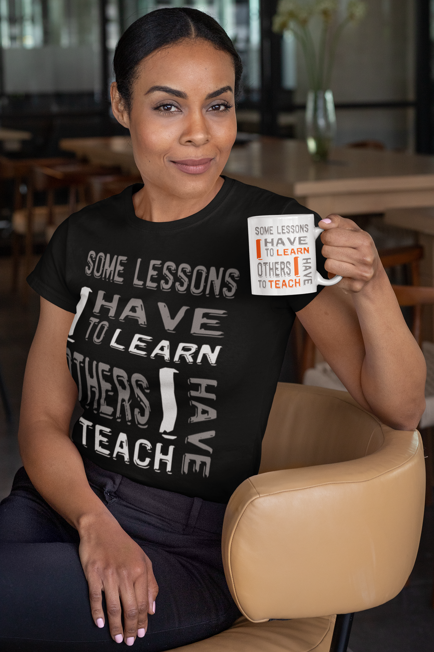 "Some Lessons I Have To Learn..." - Unisex Cotton T-Shirt (Graphic:  white/grey)